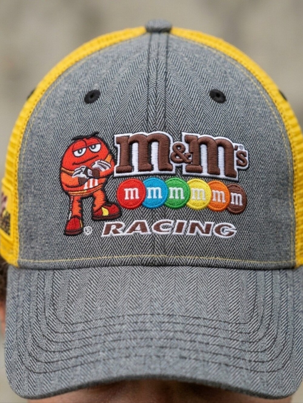 Kyle Busch M&M Racing Nascar #18 Hat Baseball Cap Yellow strap back